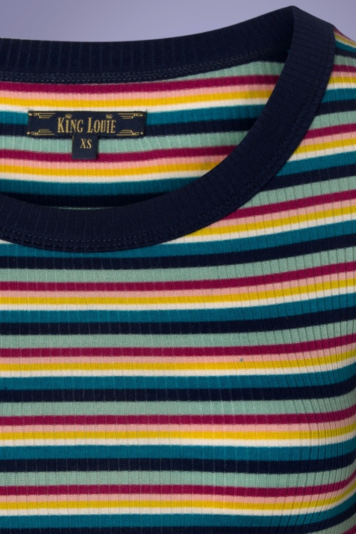 King Louie - 60s Carice Daydream Stripes Top in Blue 3