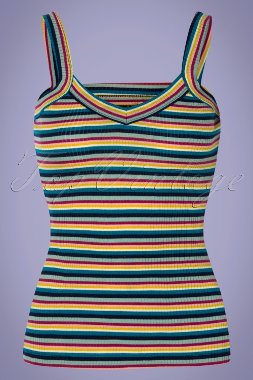 King Louie - 60s Isa Daydream Stripes Camisole Top in Blue