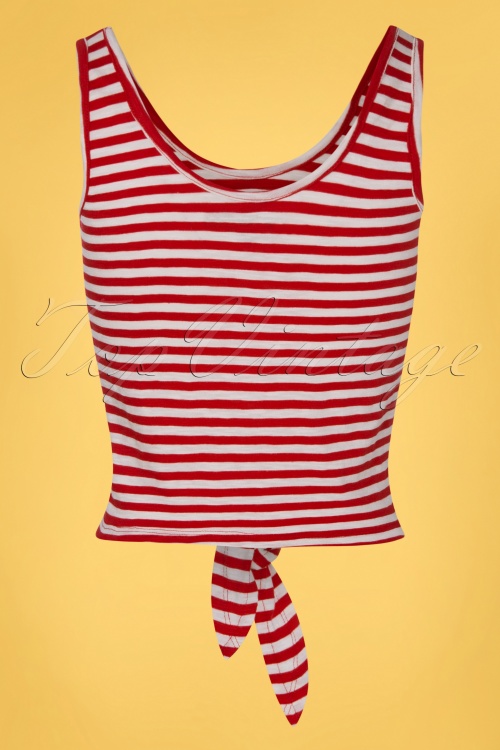 King Louie - Royale Stripes Knoten Singlet in Chili Red 2