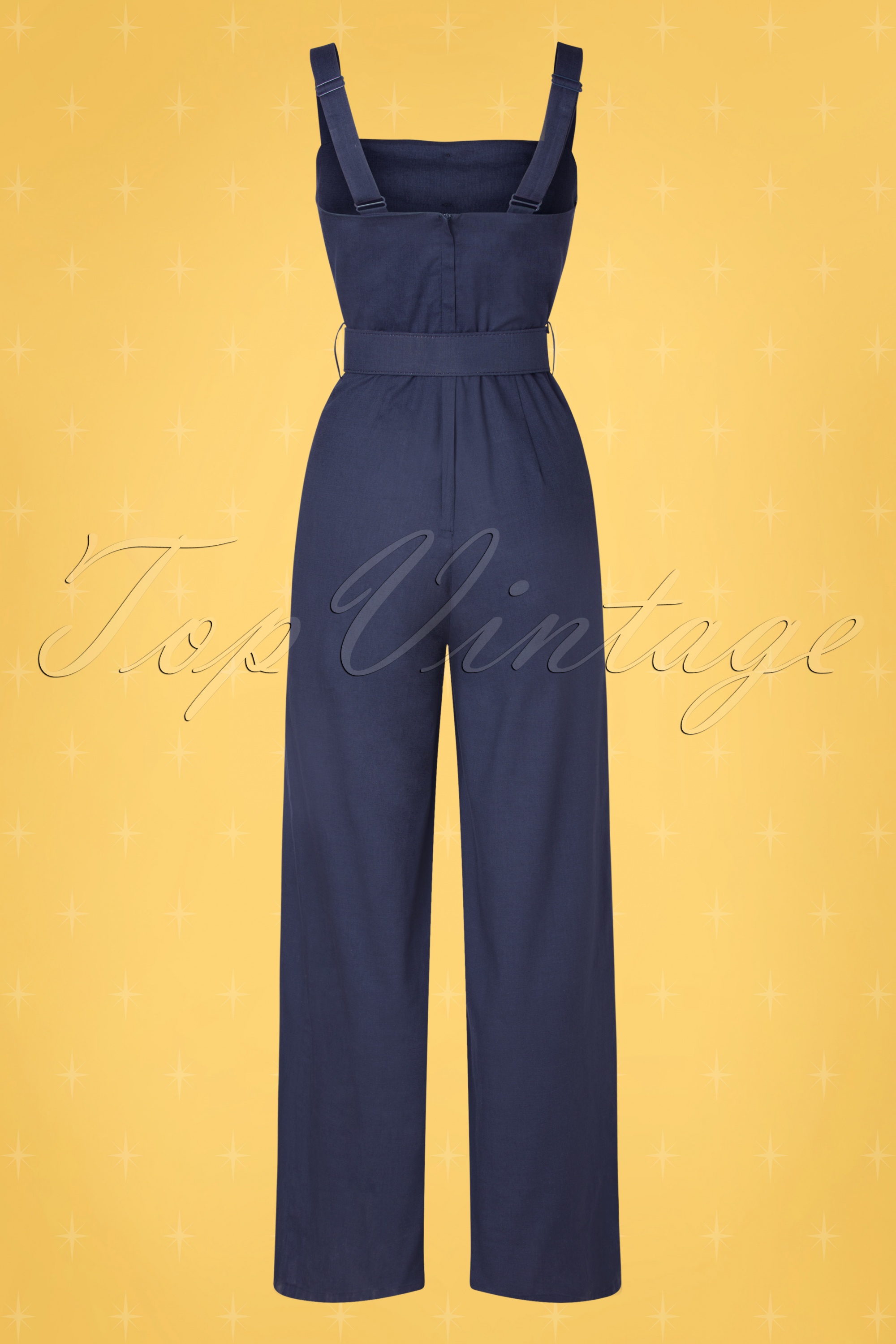 Collectif ♥ Topvintage - Olympia jumpsuit in marineblauw 5