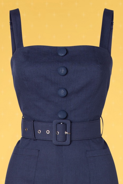 Collectif ♥ Topvintage - Olympia-Jumpsuit in Navy 3