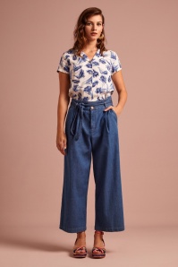 King Louie - 70s Ava Chambray Pants in River Blue