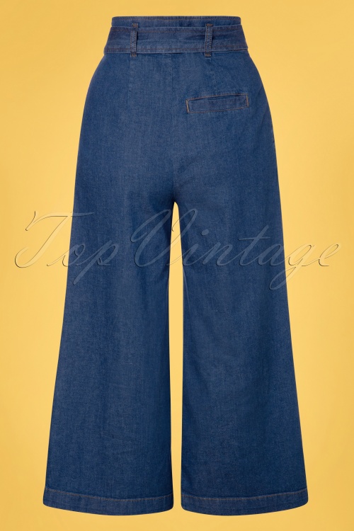 King Louie - 70s Ava Chambray Pants in River Blue 4