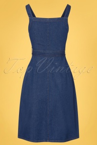 King Louie - 60s Beth Chambray Pinafore Dress in Summer Blue 5