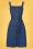 Collectif Clothing - 50s Jasmine Seashell Swing Skirt in Denim Blue