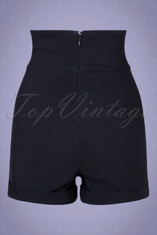 Collectif ♥ Topvintage - Nomi shorts in marineblauw 4