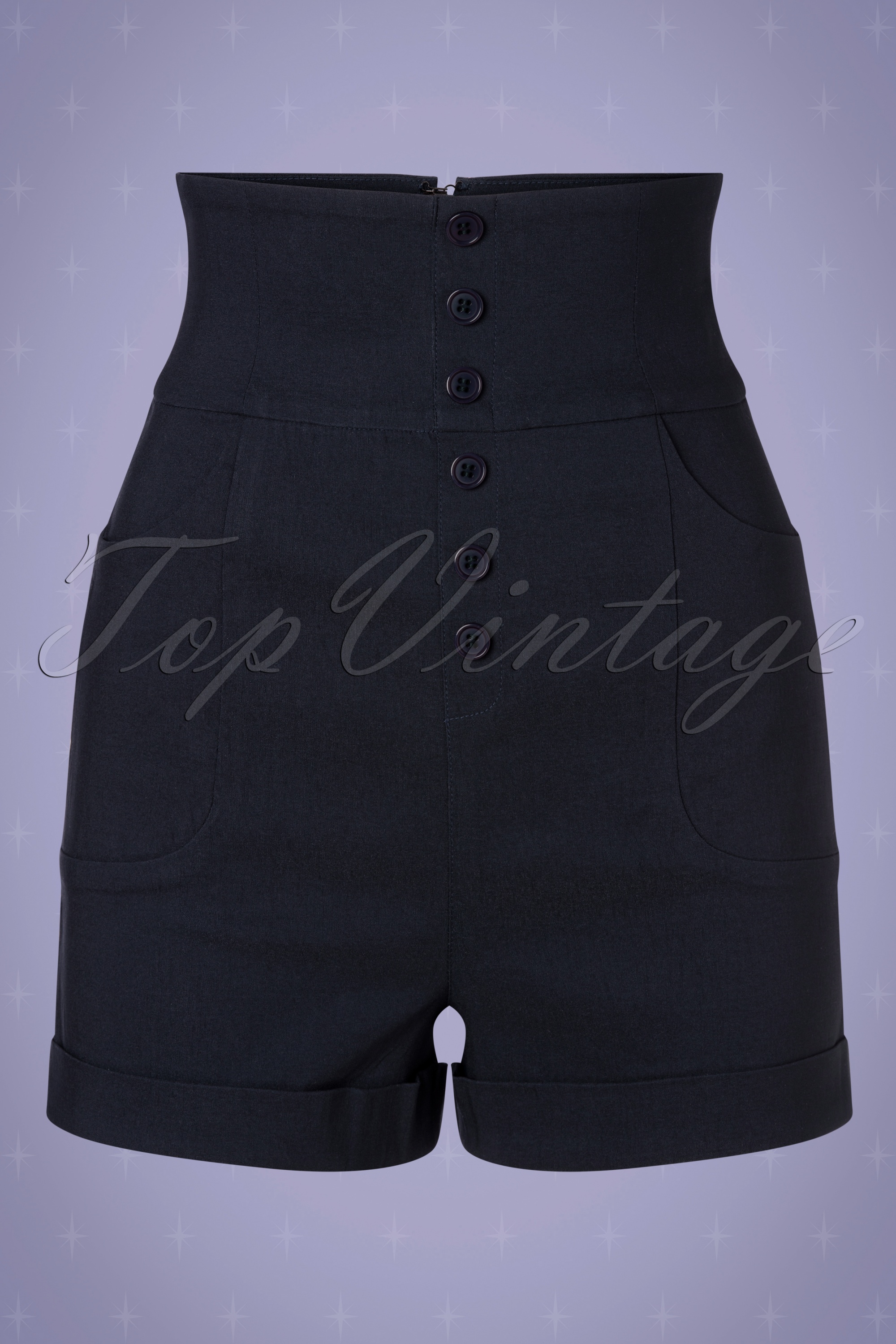 Collectif ♥ Topvintage - Nomi shorts in marineblauw 2