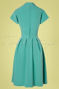 Miss Candyfloss - Sarita Tiffany Day Dress Années 40 en Bleu Menthe 2