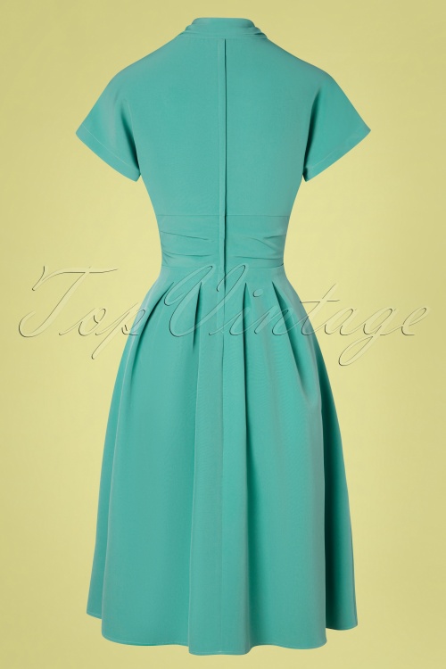 Miss Candyfloss - 40s Sarita Tiffany Day Dress in Mint Blue 2