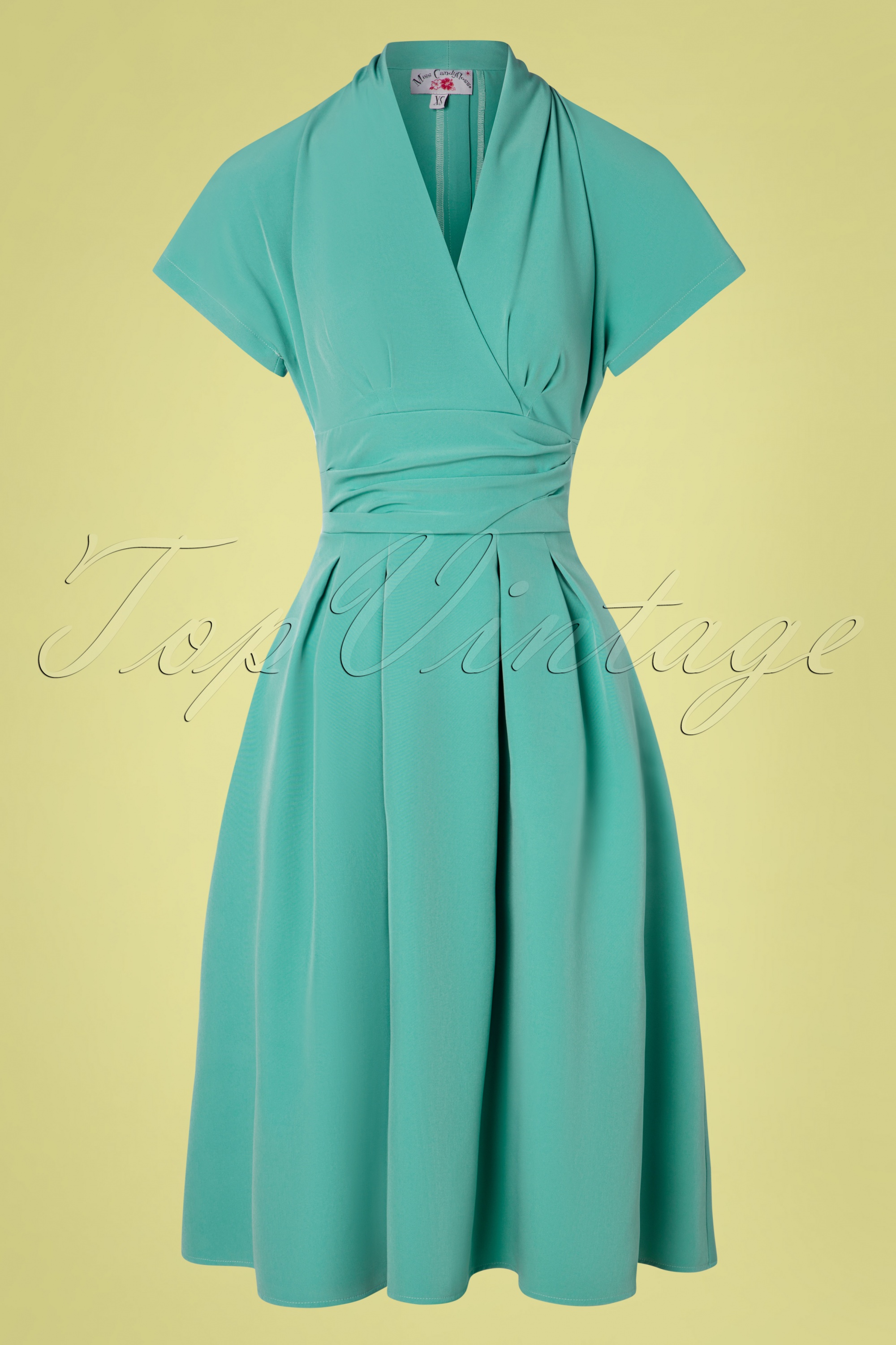 Miss Candyfloss - Sarita tiffany day jurk in mint blauw