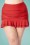 Unique Vintage - Alice skirted high waist bikini broekje in rood 5