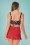 Unique Vintage - Alice skirted high waist bikini broekje in rood 4