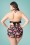 Unique Vintage - Oceanside high waist bikini broekje met bloemenprint in zwart 8