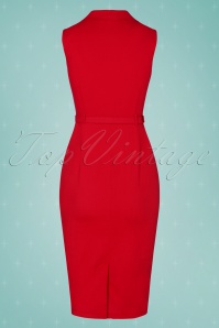 Collectif ♥ Topvintage - Caterina Pencil Dress Années 50 en Rouge 4