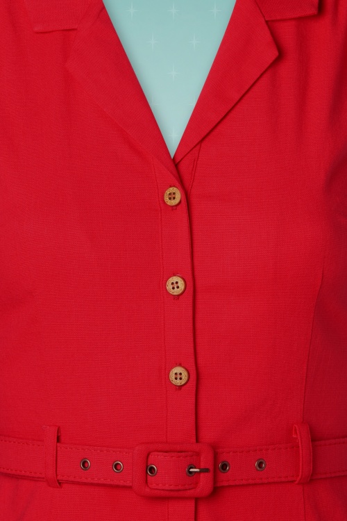 Collectif ♥ Topvintage - Caterina pencil jurk in rood 5