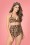 50s Monroe Halter Bikini Top in Leopard