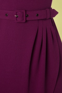 Miss Candyfloss - 50s Finlay Wiggle Dress in Sangria Purple 3
