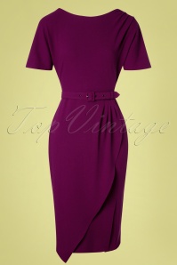 Miss Candyfloss - Finlay Wiggle Kleid in Sangria Lila
