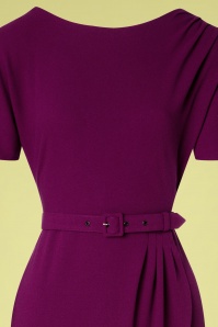 Miss Candyfloss - 50s Finlay Wiggle Dress in Sangria Purple 2