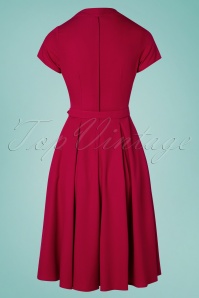 Miss Candyfloss - 50s Fianna Helio Swing Dress in Cerise 4