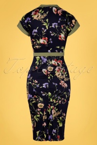 Miss Candyfloss - 50s Fiora Lee Pencil Dress in Midnight 5
