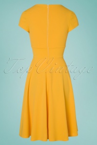 Vintage Chic for Topvintage - Addison swing jurk in honinggeel 4