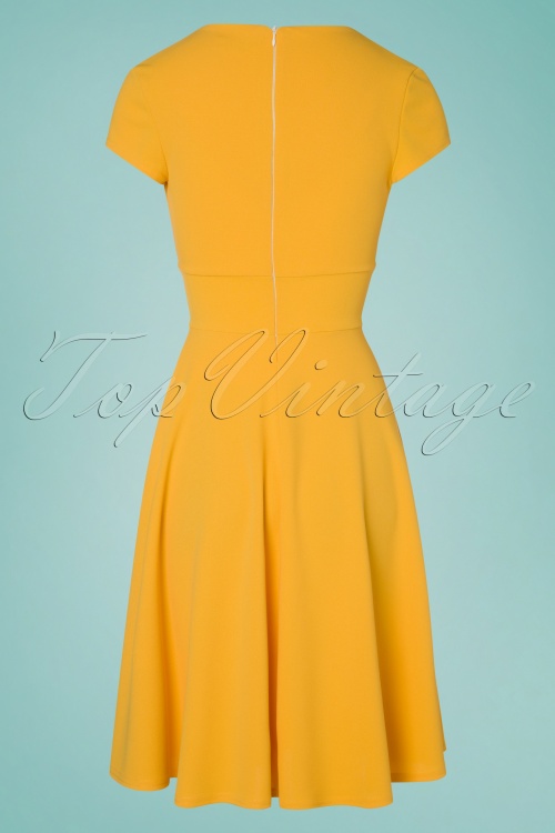 Vintage Chic for Topvintage - Addison Swing-Kleid in Honiggelb 4