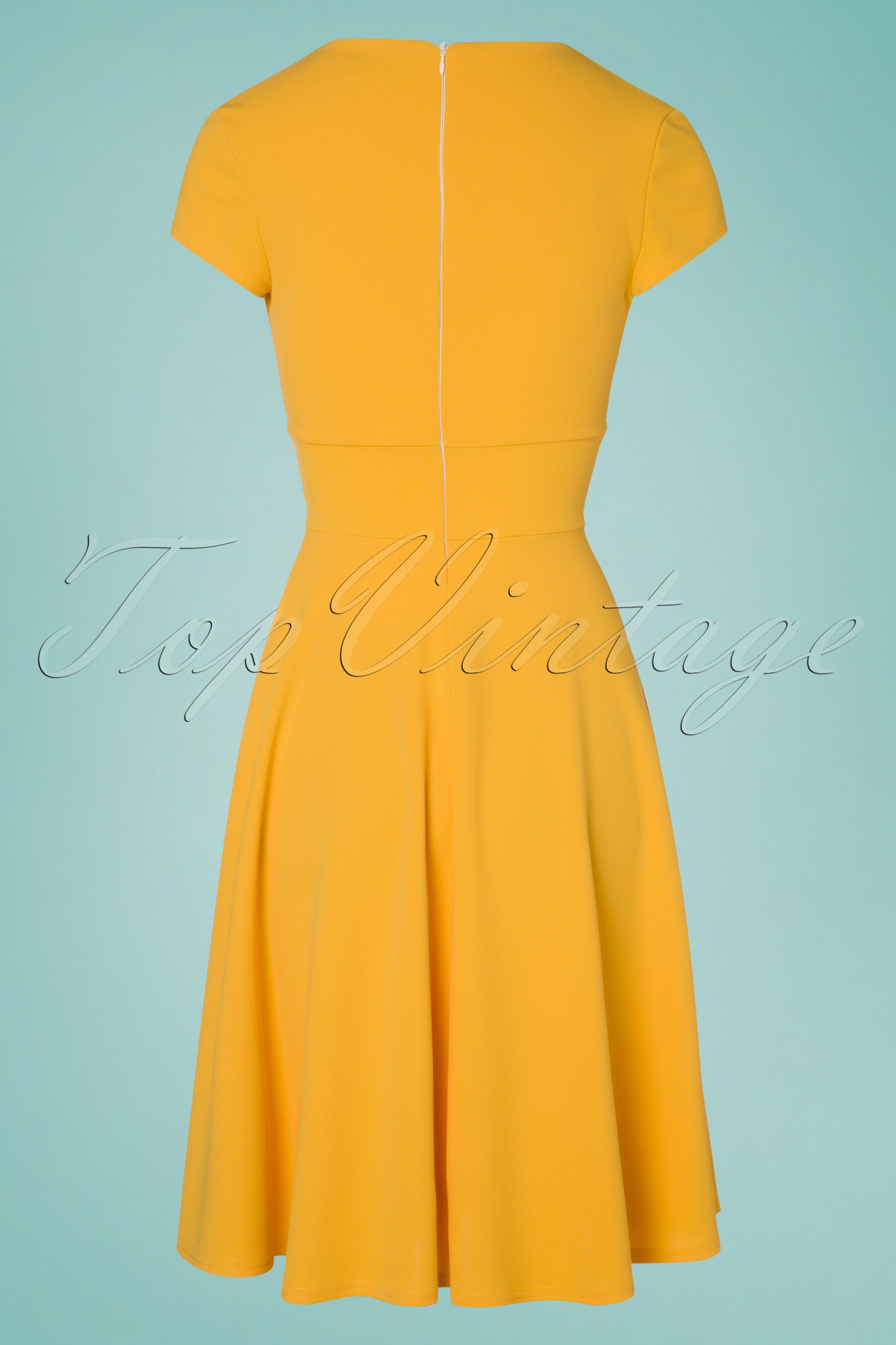 Vintage Chic for Topvintage - Addison swing jurk in honinggeel 4