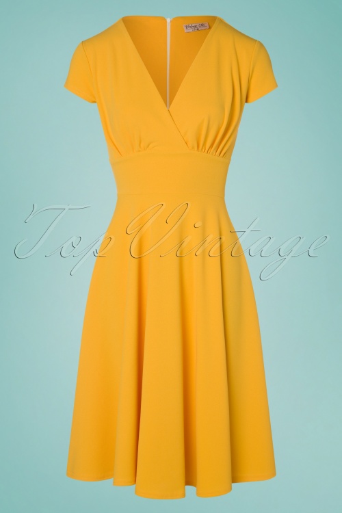 Vintage Chic for Topvintage - Addison swing jurk in honinggeel