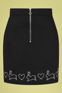 Collectif Clothing - Sarah Retro elastische tailleriem zwart