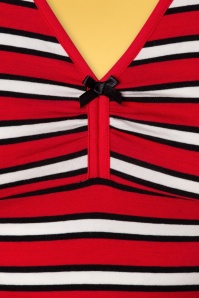 Blutsgeschwister - 50s Mon Coeur Tee in Les Stripes Red 2