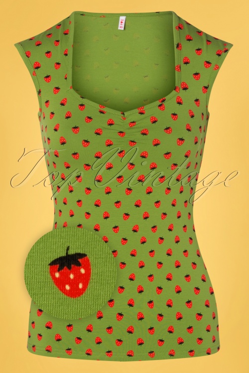 Blutsgeschwister - Merci Cherie Top in Strawberry Soucre Green