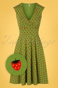 Blutsgeschwister - Ohlala Tralala jurk in strawberry soucre groen