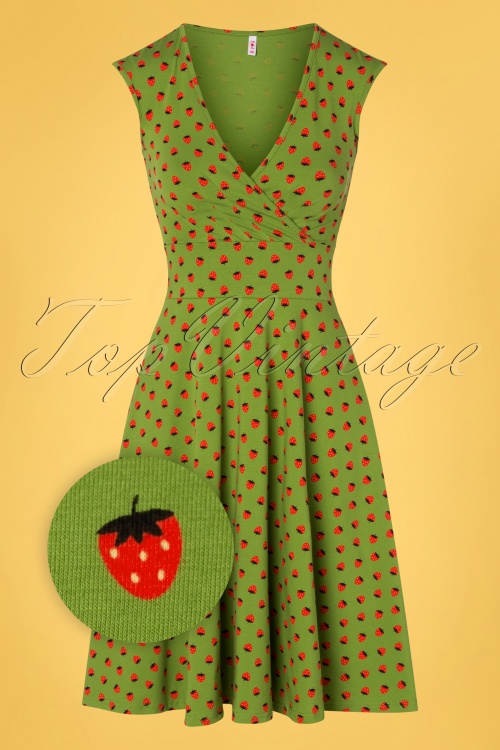 Blutsgeschwister - Ohlala Tralala jurk in strawberry soucre groen