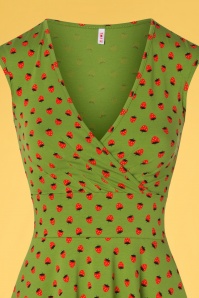 Blutsgeschwister - 60s Ohlala Tralala Dress in Strawberry Soucre Green 2