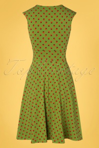 Blutsgeschwister - 60s Ohlala Tralala Dress in Strawberry Soucre Green 4