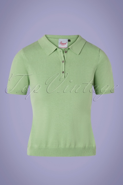 Banned Retro - 50s Summer Polo in Mint Green 2