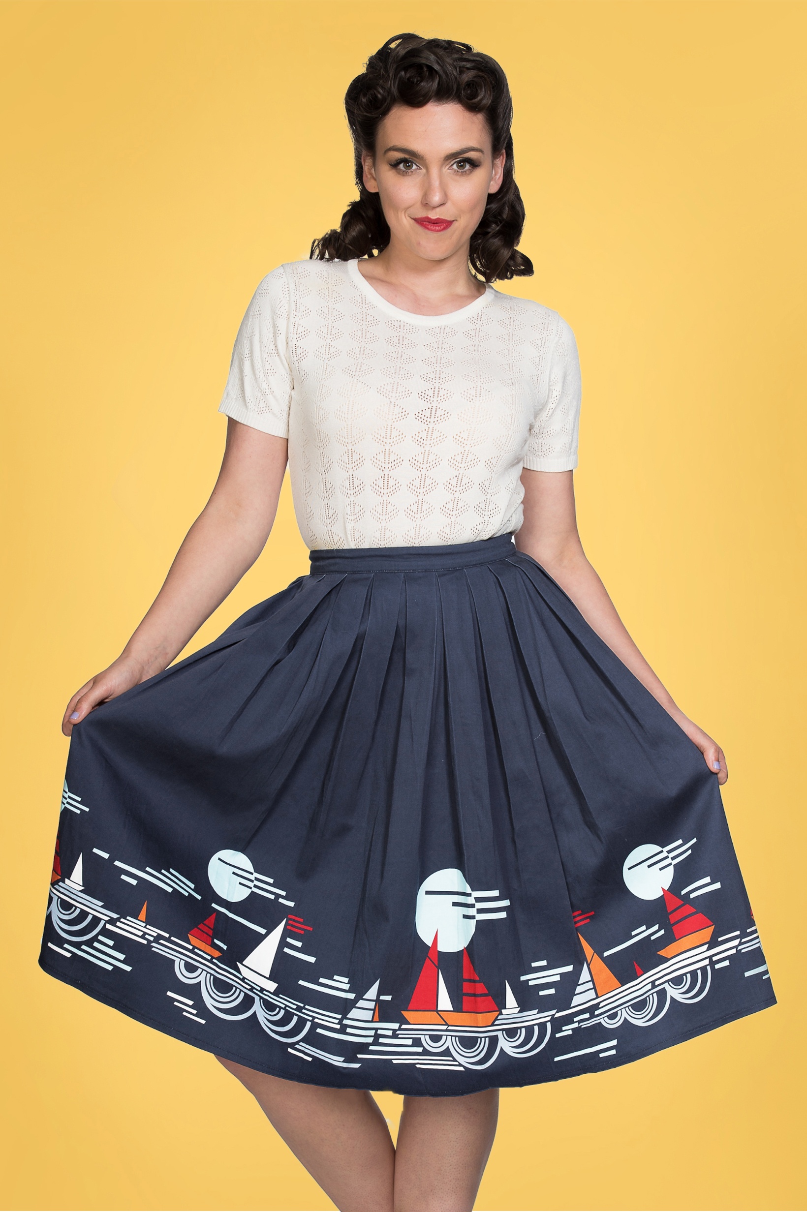 Navy 50s skirt hotsell