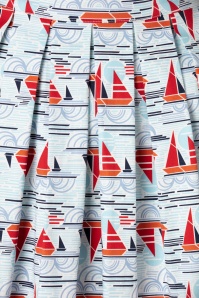 Banned Retro - Sail Away Pleated Swing Skirt Années 50 en Blue 3