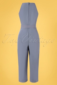 Banned Retro - 60s Sophie Culotte Jumpsuit in Sky Blue 2