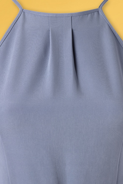 Banned Retro - Sophie culotte jumpsuit in hemelsblauw 4