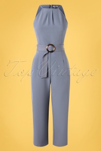 Collectif Clothing - Karen Triplet Stripes Jarretelpencilrok in marineblauw