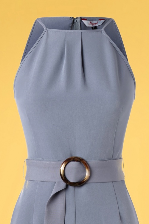 Banned Retro - 60s Sophie Culotte Jumpsuit in Sky Blue 3