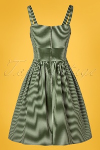 Banned Retro - 50s Stripes And Bows Swing Dress in Green 5