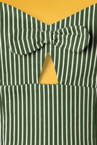 Banned Retro - Swing-Kleid mit Streifen und Schleifen in Grün 4