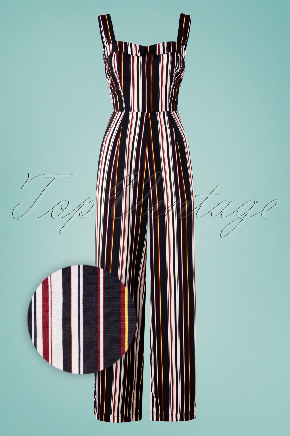 navy stripe playsuit