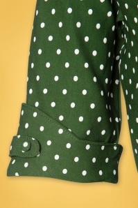 Unique Vintage - Delores Dot Swing Dress Années 50 en Vert et Blanc 6