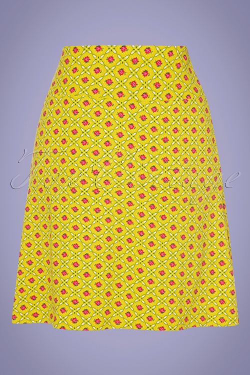 Blutsgeschwister - 60s La Vie Est Belle Skirt in Promenade Walk Yellow 2