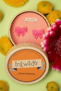 Erstwilder - 60s Ravishing Ribbons Earrings in Pink 2
