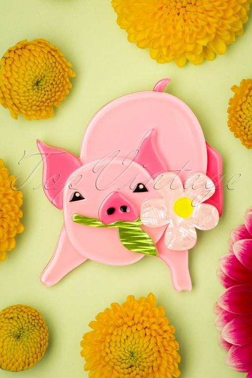 Erstwilder - Exclusief bij TopVintage ~ Wilbur the Wonder Pig Broche